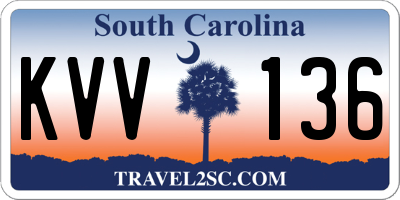 SC license plate KVV136