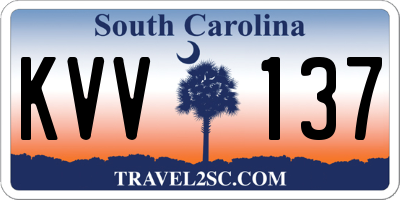 SC license plate KVV137
