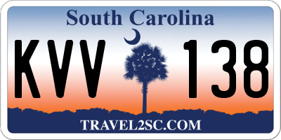 SC license plate KVV138