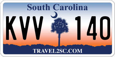 SC license plate KVV140