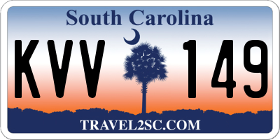 SC license plate KVV149