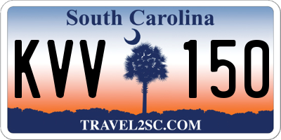 SC license plate KVV150