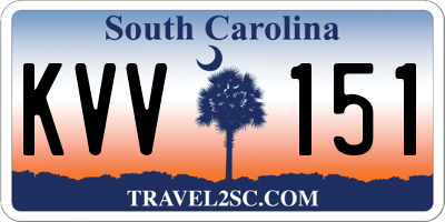 SC license plate KVV151