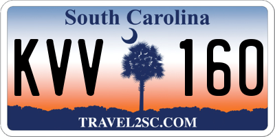 SC license plate KVV160