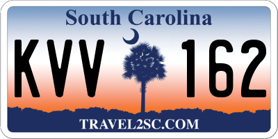 SC license plate KVV162