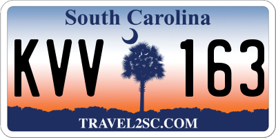 SC license plate KVV163