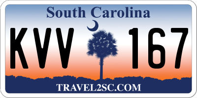 SC license plate KVV167