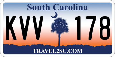 SC license plate KVV178