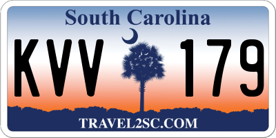 SC license plate KVV179