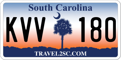 SC license plate KVV180