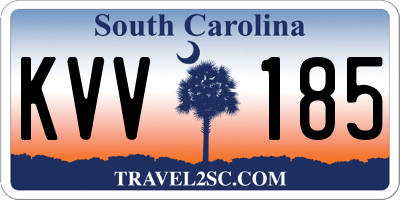 SC license plate KVV185