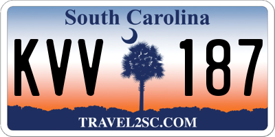 SC license plate KVV187