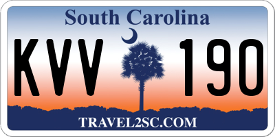SC license plate KVV190
