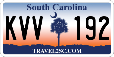 SC license plate KVV192