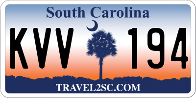 SC license plate KVV194