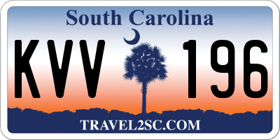 SC license plate KVV196