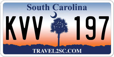 SC license plate KVV197