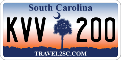 SC license plate KVV200