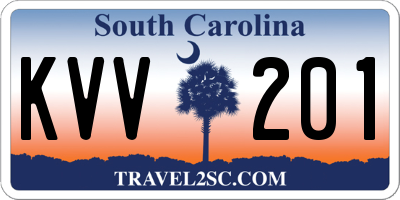 SC license plate KVV201