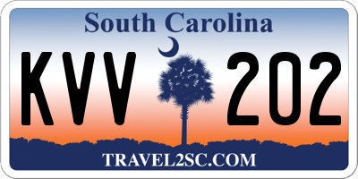 SC license plate KVV202