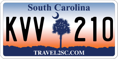 SC license plate KVV210