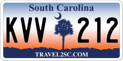 SC license plate KVV212