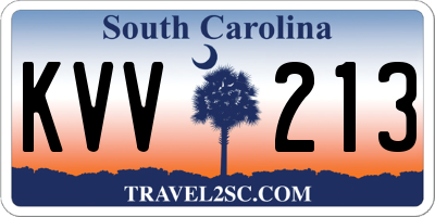 SC license plate KVV213
