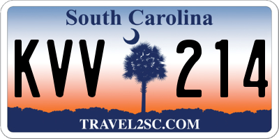 SC license plate KVV214