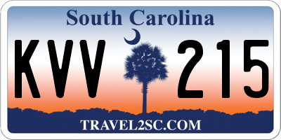 SC license plate KVV215