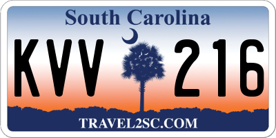 SC license plate KVV216