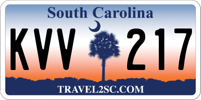 SC license plate KVV217