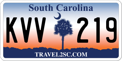 SC license plate KVV219