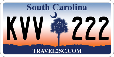 SC license plate KVV222