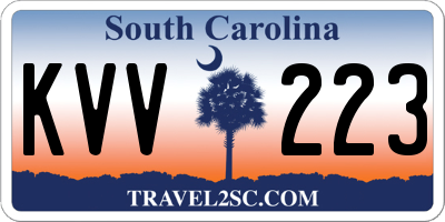 SC license plate KVV223