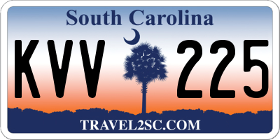 SC license plate KVV225
