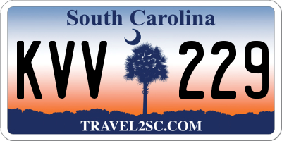 SC license plate KVV229