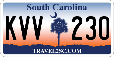 SC license plate KVV230