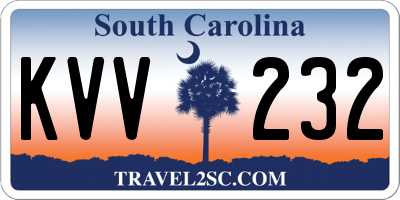 SC license plate KVV232