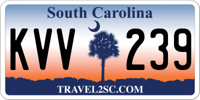 SC license plate KVV239