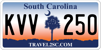 SC license plate KVV250