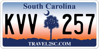 SC license plate KVV257