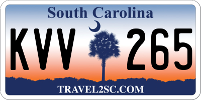 SC license plate KVV265