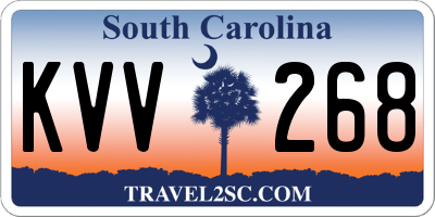 SC license plate KVV268