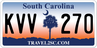 SC license plate KVV270