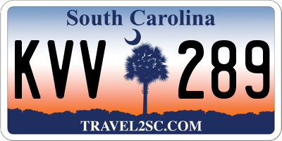 SC license plate KVV289