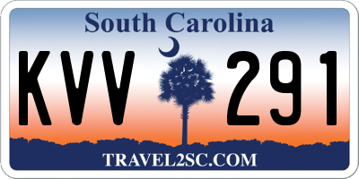 SC license plate KVV291