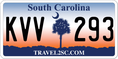 SC license plate KVV293