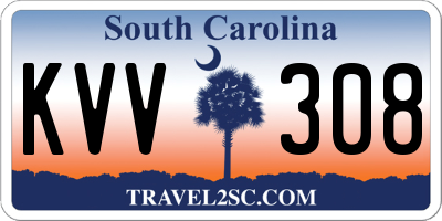 SC license plate KVV308