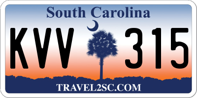 SC license plate KVV315