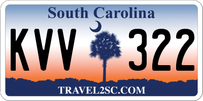SC license plate KVV322
